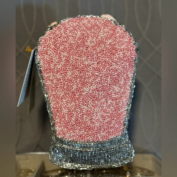 Beaded Strawberry Milkshake Clutch Crossbody Bag - Picture 5 of 7